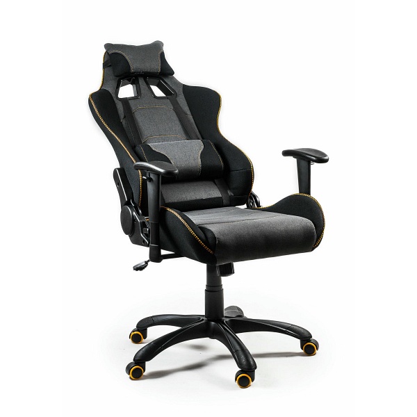 Fotel EVOLVE PRO Gaming gabinetowy czarno-szarobeżowy-pomarańczowy - Halmar