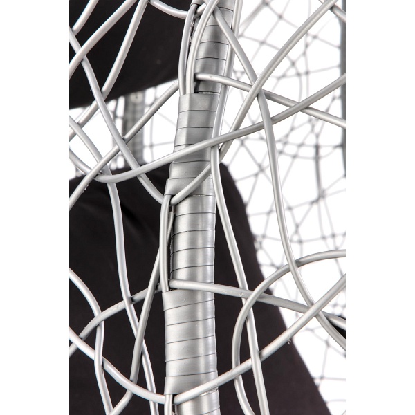 Fotel EGGY ogrodowy popielaty / czarny - Halmar