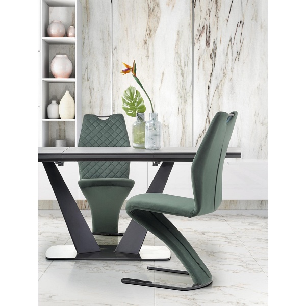 Stół FANGOR rozkładany, blat - ciemny popiel, podstawa - czarny - Halmar