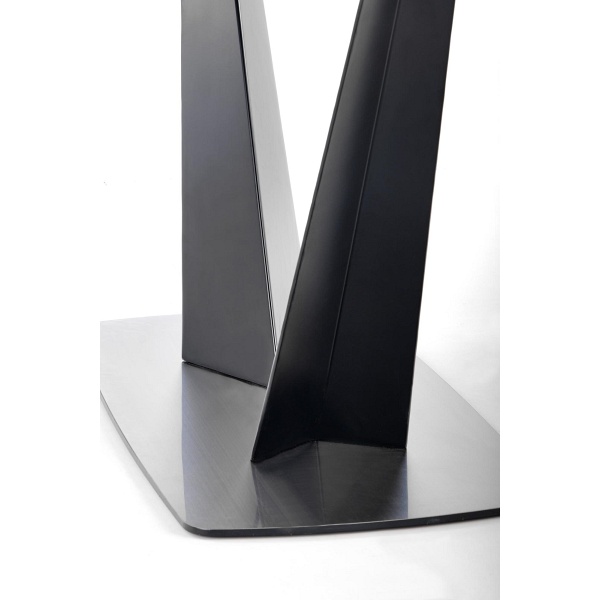 Stół FANGOR rozkładany, blat - ciemny popiel, podstawa - czarny - Halmar