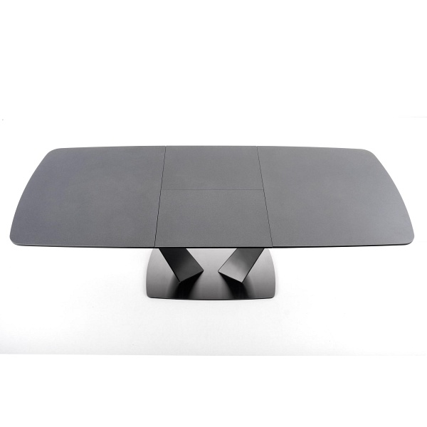 Stół FANGOR rozkładany, blat - ciemny popiel, podstawa - czarny - Halmar