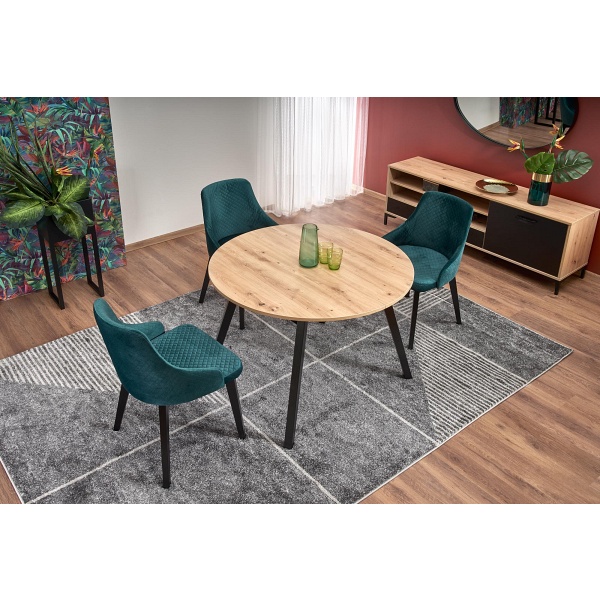 Stół RUBEN kolor blat - dąb artisan, nogi - czarny - Halmar