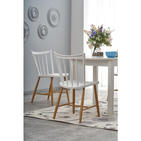 Stół RINGO kolor blat - biały, nogi - biały - Halmar