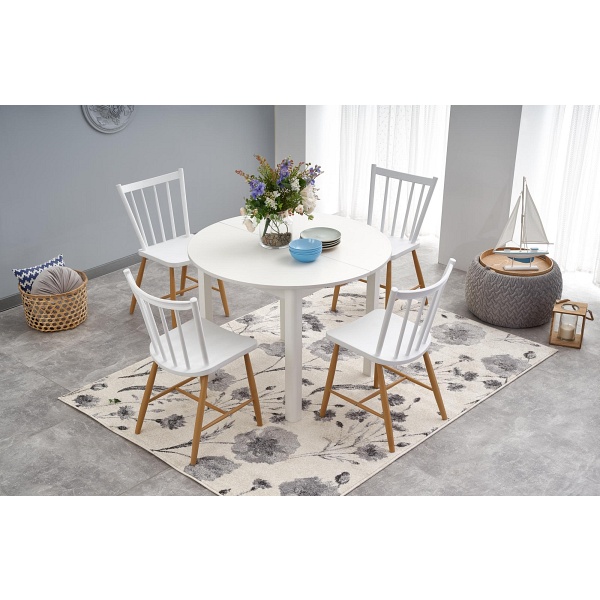 Stół RINGO kolor blat - biały, nogi - biały - Halmar