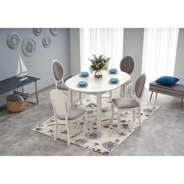 Stół RINGO kolor blat - biały, nogi - biały - Halmar