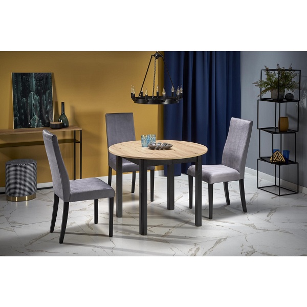 Stół RINGO kolor blat dąb artisan, nogi - czarny - Halmar