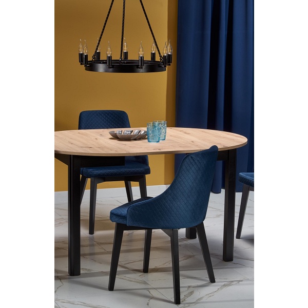 Stół RINGO kolor blat dąb artisan, nogi - czarny - Halmar