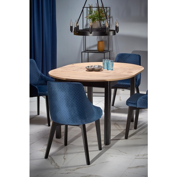 Stół RINGO kolor blat dąb artisan, nogi - czarny - Halmar