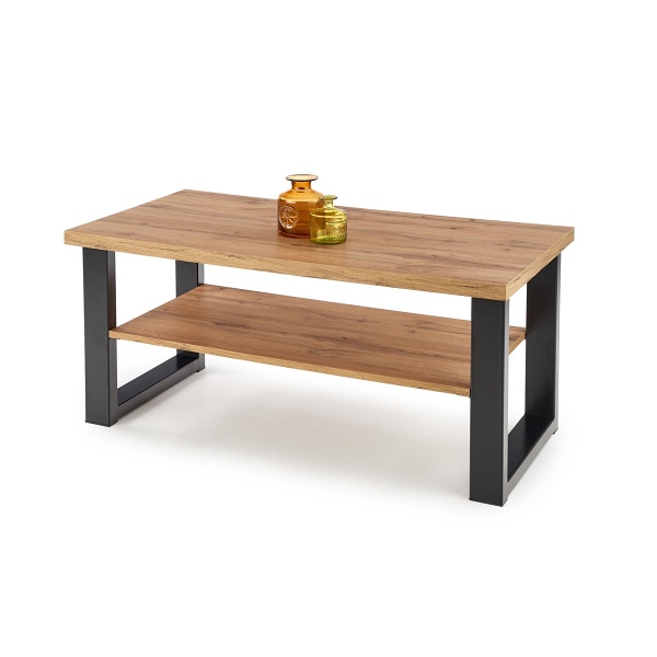 Ława VENOM U kolor: dąb wotan/czarny - Halmar