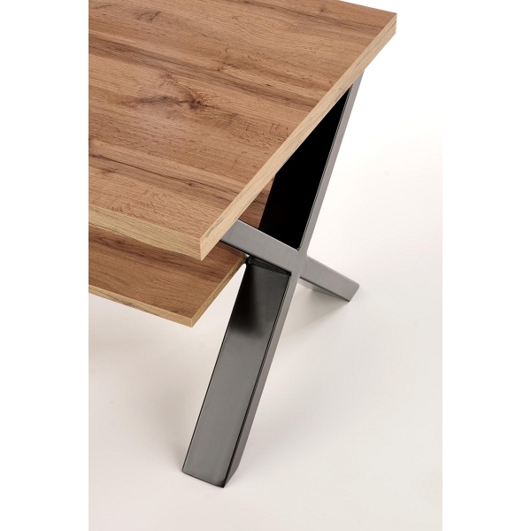 Ława VENOM KW kolor: dąb wotan/czarny - Halmar