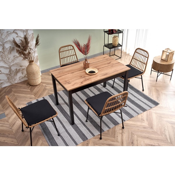 Stół GREG rozkładany kolor dąb wotan/czarny - Halmar