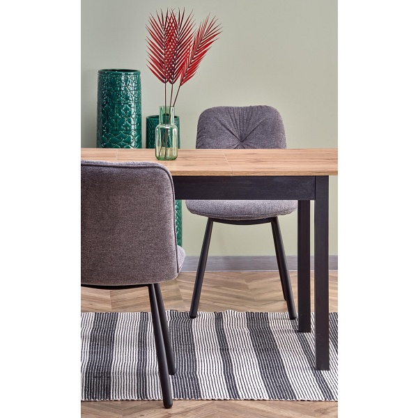 Stół GREG rozkładany kolor dąb wotan/czarny - Halmar