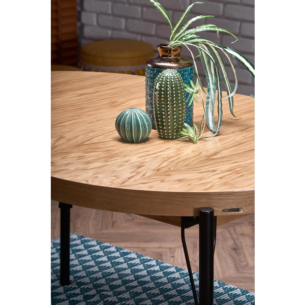 Stół INFERNO rozkładany dąb naturalny - czarny - Halmar