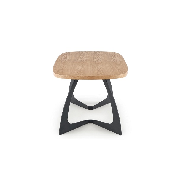 Stół VELDON rozkładany, blat - dąb naturalny, nogi - czarny - Halmar