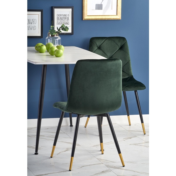 Stół MARCO biały marmur / czarny - Halmar