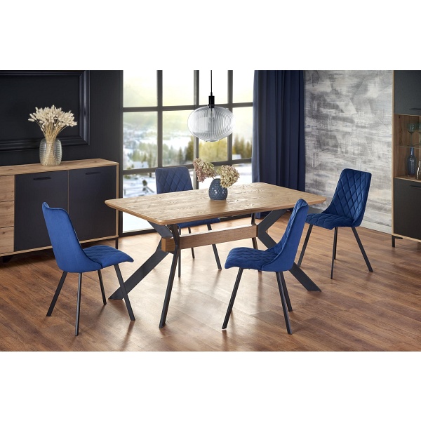 Stół BACARDI rozkładany dąb naturalny / czarny - Halmar