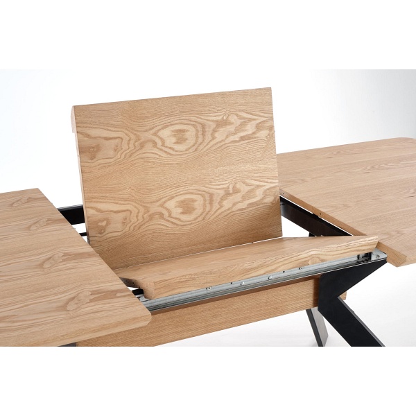 Stół BACARDI rozkładany dąb naturalny / czarny - Halmar