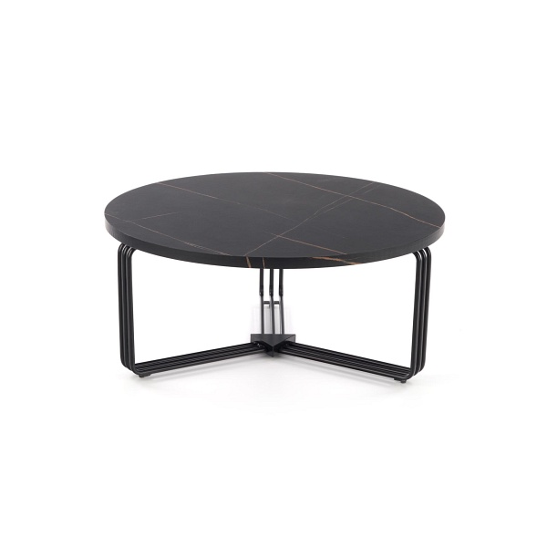 Ława ANTICA blat - czarny marmur, stelaż - czarny - Halmar