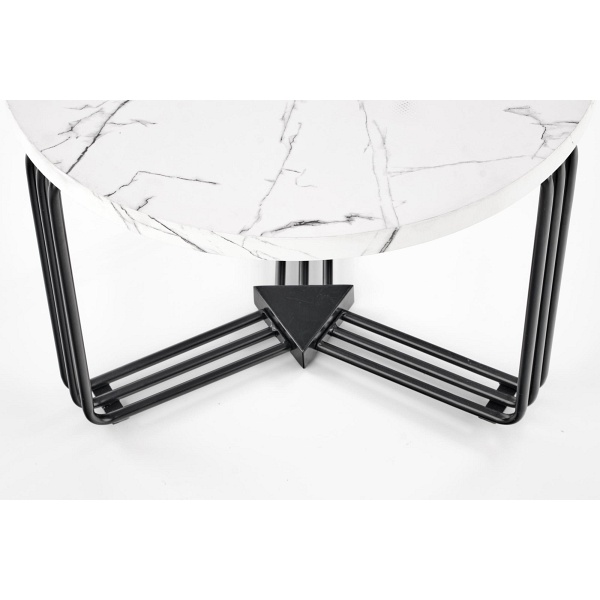 Ława ANTICA M blat - biały marmur, stelaż - czarny - Halmar