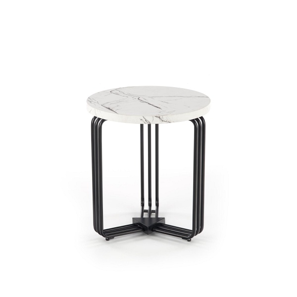 Ława ANTICA S blat - biały marmur, stelaż - czarny - Halmar
