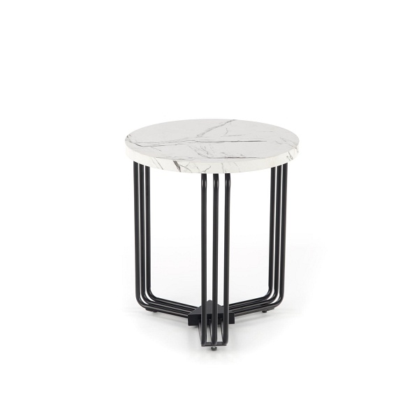Ława ANTICA S blat - biały marmur, stelaż - czarny - Halmar