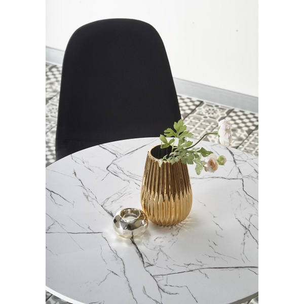 Stół DENVER , blat - biały marmur, noga - biały - Halmar