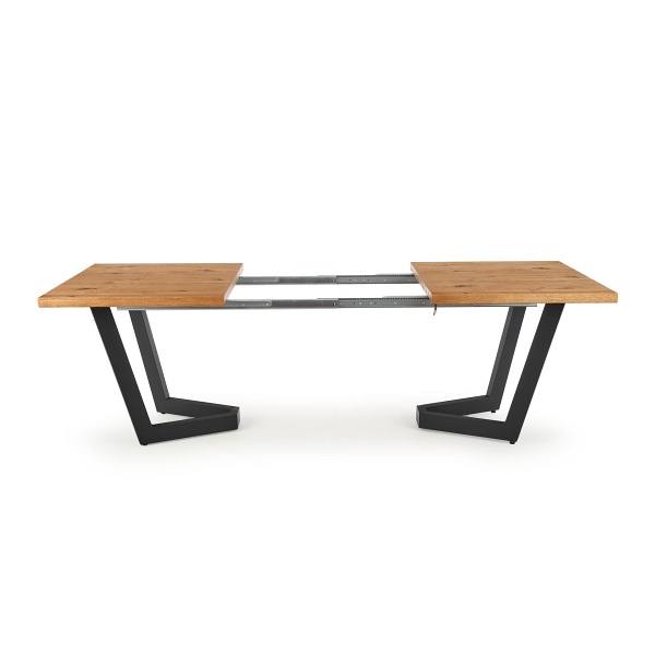 Stół MASSIVE rozkładany 160-250x90x77 cm jasny dąb/czarny - Halmar