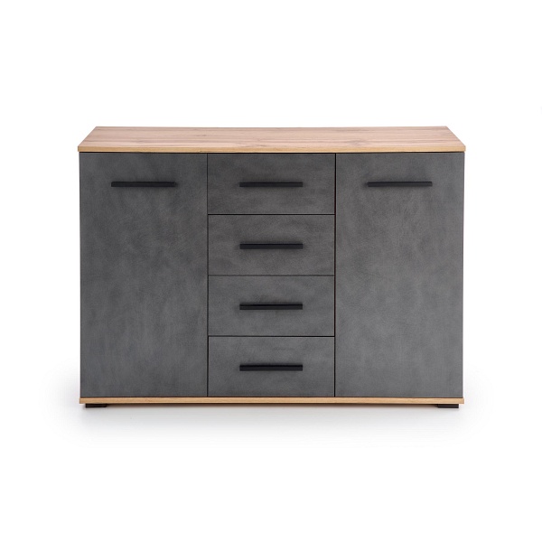 Komoda LIMA KM-4 dąb wotan / popielaty - Halmar