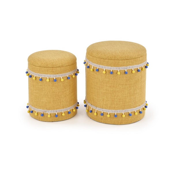 GRADO zestaw 2 puf, żółty - Halmar