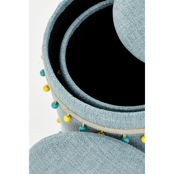 GRADO zestaw 2 puf, jasny niebieski - Halmar