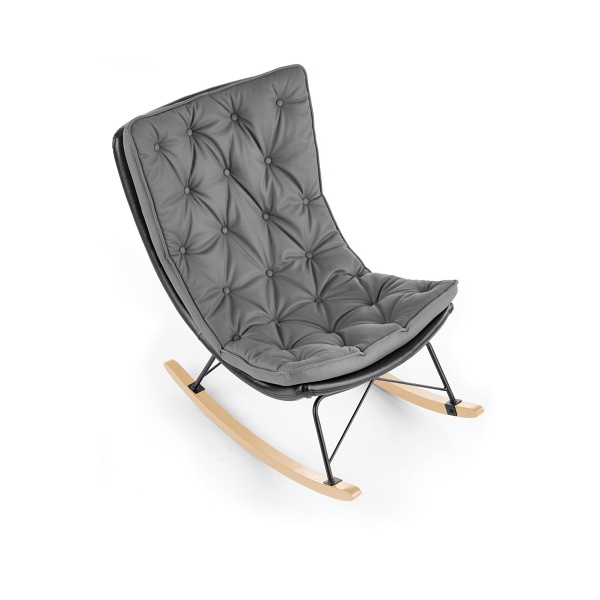 Fotel INDIGO bujany ciemny popiel - czarny - Halmar