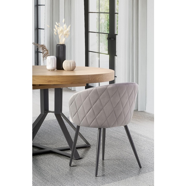 Stół MERCY rozkładany, blat - dąb złoty, nogi - czarny - Halmar