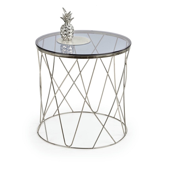 Ława SELENA , stelaż - chrom, szkło - dymiony - Halmar