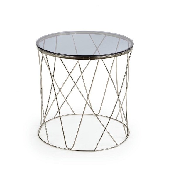 Ława SELENA , stelaż - chrom, szkło - dymiony - Halmar