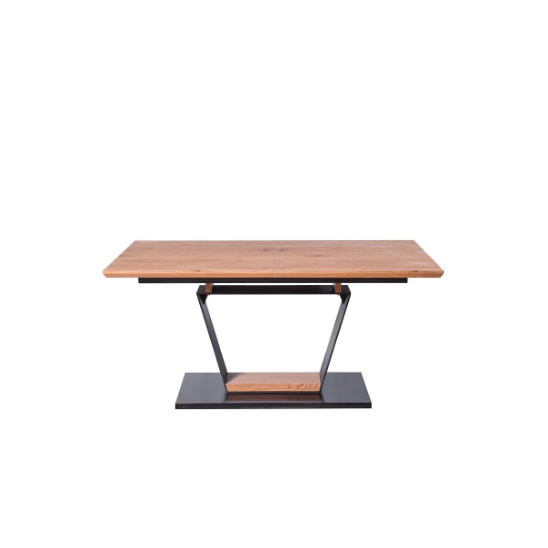 Stół URBANO rozkładany, blat - dąb złoty, noga - czarny / dąb złoty - Halmar