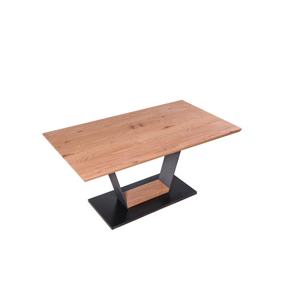 Stół URBANO rozkładany, blat - dąb złoty, noga - czarny / dąb złoty - Halmar