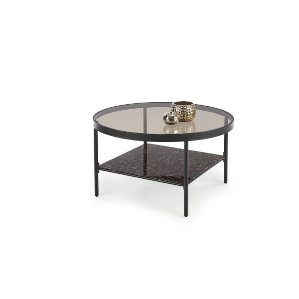 Ława WIZARD brązowy dymiony / czarny marmur - Halmar