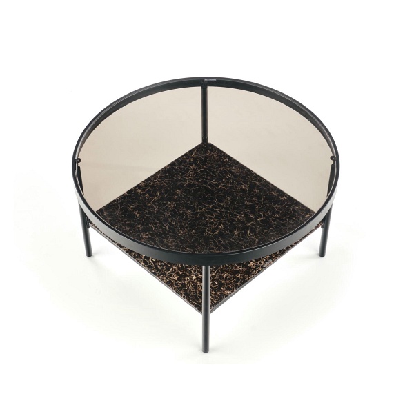 Ława WIZARD brązowy dymiony / czarny marmur - Halmar