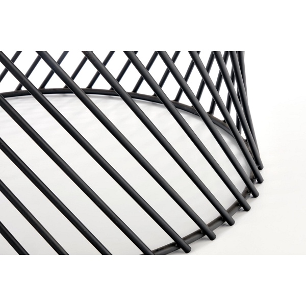 Ława MINERWA blat - popielaty marmur, stelaż - czarny - Halmar