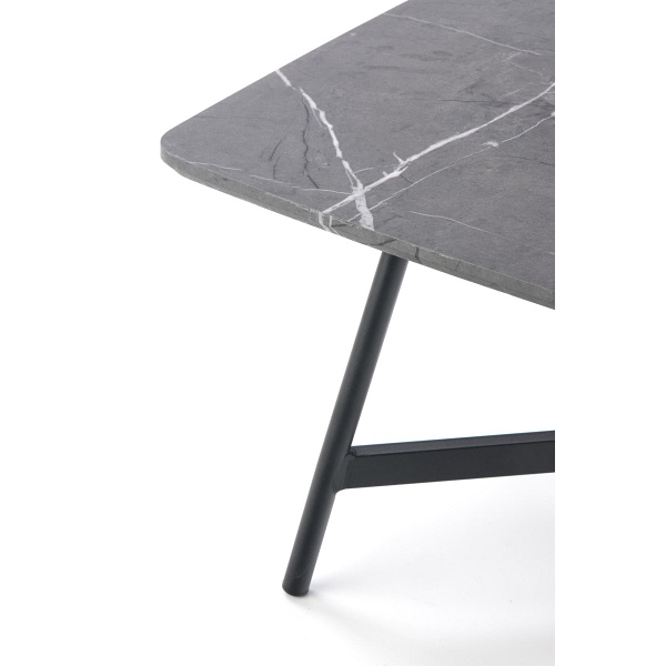 Ława FERRARA blat - popielaty marmur, stelaż - czarny - Halmar
