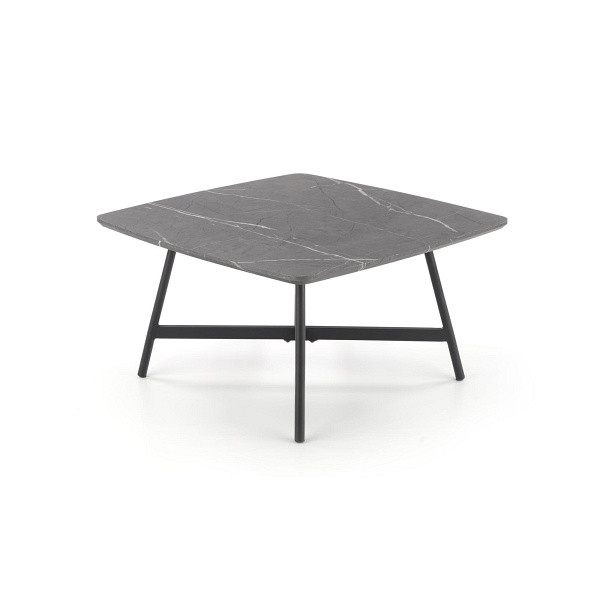 Ława FERRARA blat - popielaty marmur, stelaż - czarny - Halmar