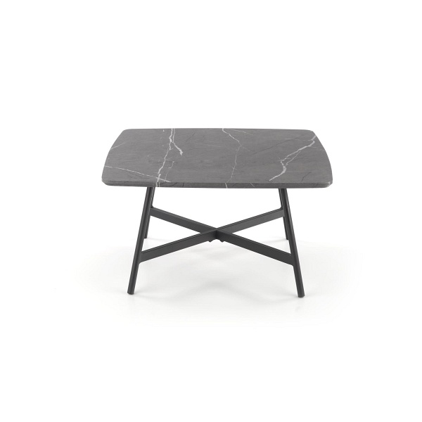 Ława FERRARA blat - popielaty marmur, stelaż - czarny - Halmar