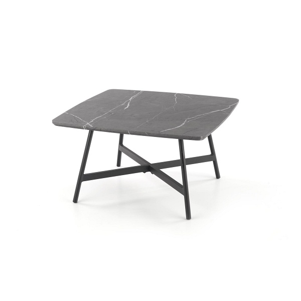 Ława FERRARA blat - popielaty marmur, stelaż - czarny - Halmar