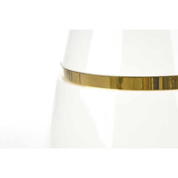 Stół VEGAS , blat - biały, noga - biały / złoty - Halmar