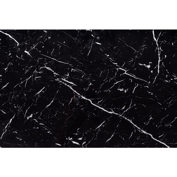 Stół VERTIGO rozkładany, blat - czarny marmur, nogi - czarny - Halmar