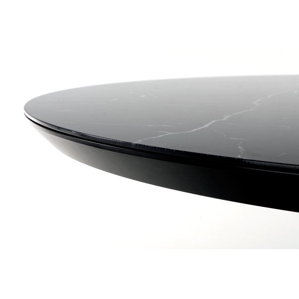 Stół VERTIGO rozkładany, blat - czarny marmur, nogi - czarny - Halmar