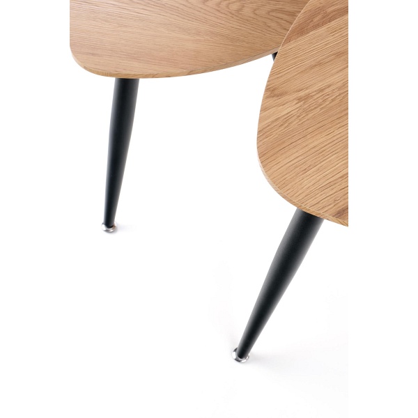 NICEA 2, zestaw 2 ław dąb złoty/czarny - Halmar