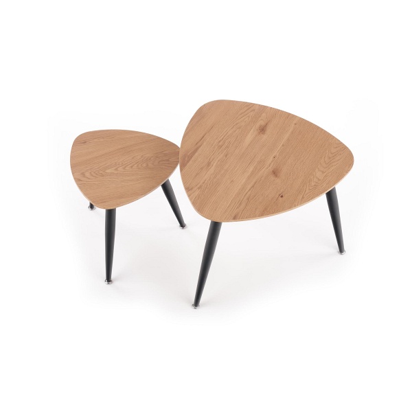 NICEA 2, zestaw 2 ław dąb złoty/czarny - Halmar