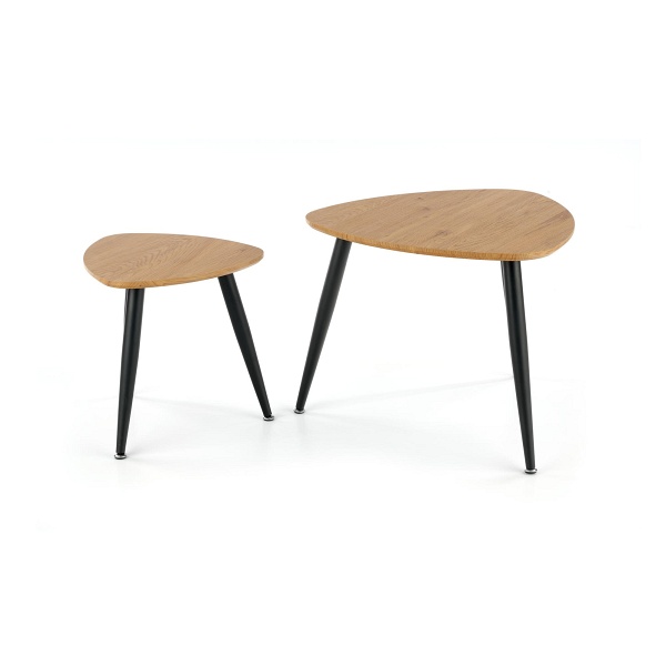 NICEA 2, zestaw 2 ław dąb złoty/czarny - Halmar