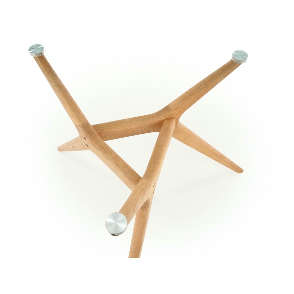 Stół ASHMORE blat - transparentny, noga - naturalny - Halmar